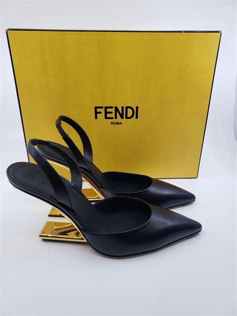 fendi slingbacks black loafer|Fendi women' s wedge pumps.